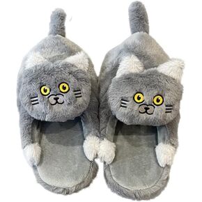 Alayger شباشب نسائية قطيفة على شكل قطة Kawaii للمنزل داخلي ناعمة مضادة للانزلاق أحذية شتوية لطيفة دافئة على الأرض شباشب كرتونية in Kuwait