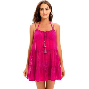 Lucky Women's Large Woven Crinkle Dress, Pink in Saudi Arabia
