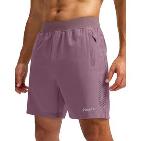 شورت Pudolla للجري للرجال مع 3 جيوب بسحاب خفيف الوزن 7 بوصة شورت رياضي للرجال رياضي للمشي لمسافات طويلة in Kuwait