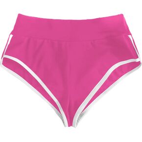 SweatyRocks Women's Sporty Elastic Waist Contrast Binding Booty Workout Biker Shorts