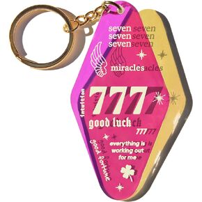 سلسلة مفاتيح بتصميم رقم الملاك 777 من ميدنايت مايندز، سلسلة مفاتيح قزحية اللون، رقم الملاك، 777، الدلالات، قزحي اللون، مقاس واحد, ألوان الطيف in Kuwait