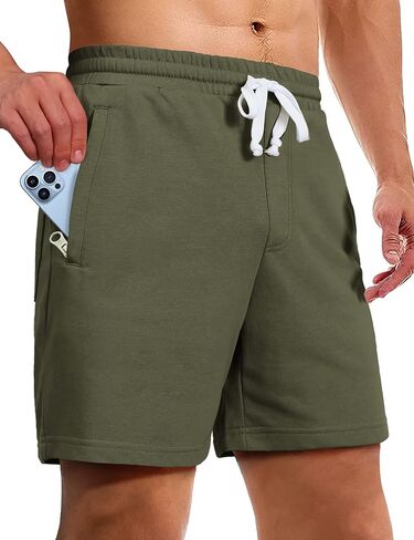 Pioneer Camp Sweat Shorts for Men 5 Inch Inseam Shorts Athletic Gym Workout Casual Cotton Shorts for Running Pajama Lounge in Saudi Arabia