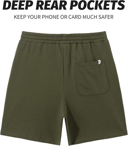 Pioneer Camp Sweat Shorts for Men 5 Inch Inseam Shorts Athletic Gym Workout Casual Cotton Shorts for Running Pajama Lounge in Saudi Arabia