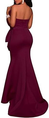 MAYFASEY Women's Sexy Off The Shoulder Oversized Bow Applique Evening Gown Party Long Maxi Dress in Kuwait