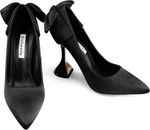 حذاء زفاف Zzheels نسائي بكعب 3.74 سم ومقدمة مدببة وكعب مثلث in Kuwait