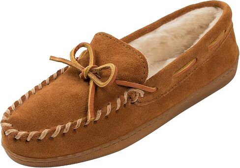 Minnetonka Women's Pile Lined Hardsole Moccasin Slippers in Saudi Arabia