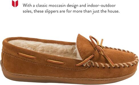 Minnetonka Women's Pile Lined Hardsole Moccasin Slippers in Saudi Arabia