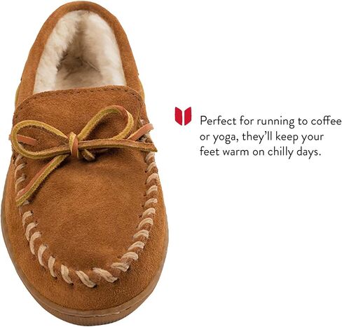 Minnetonka Women's Pile Lined Hardsole Moccasin Slippers in Saudi Arabia