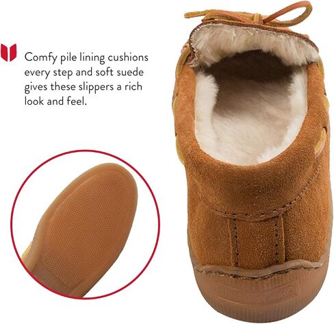 Minnetonka Women's Pile Lined Hardsole Moccasin Slippers in Saudi Arabia