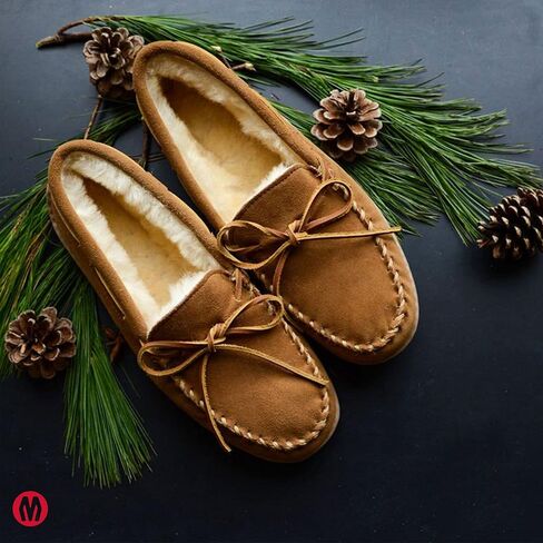 Minnetonka Women's Pile Lined Hardsole Moccasin Slippers in Saudi Arabia