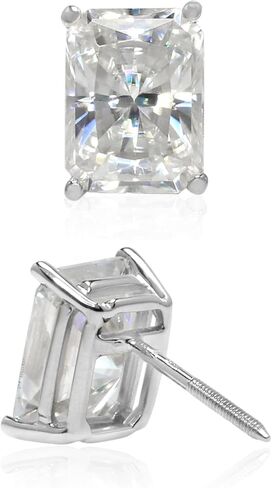 مختبر خلق مويسانيتي مشع قطع أقراط سوليتير | 8x6 ملم | 4.0 قيراط | د اللون | وضوح VVS1 | المسمار الخلفي المشاركات | 14K الذهب الأبيض in Kuwait