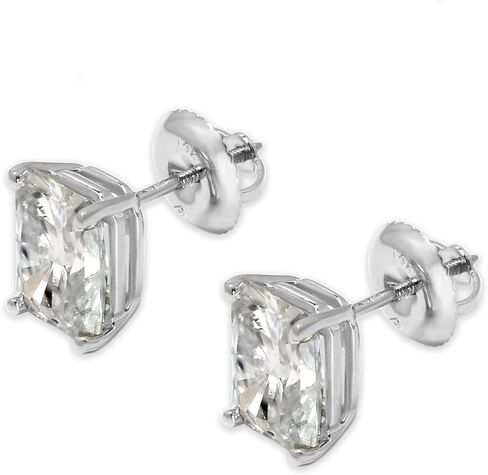 مختبر خلق مويسانيتي مشع قطع أقراط سوليتير | 8x6 ملم | 4.0 قيراط | د اللون | وضوح VVS1 | المسمار الخلفي المشاركات | 14K الذهب الأبيض in Kuwait