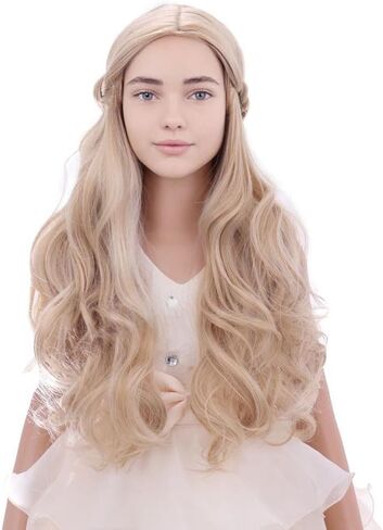 DUDUWIG Black Wig with Braids for Kid Girls Long Black Braids Wig with Bangs Long Pigtails Wig for Cosplay Costume Halloween Wig Hairnet Include in Kuwait