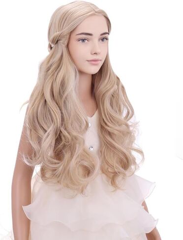 DUDUWIG Black Wig with Braids for Kid Girls Long Black Braids Wig with Bangs Long Pigtails Wig for Cosplay Costume Halloween Wig Hairnet Include in Kuwait