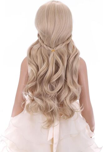 DUDUWIG Black Wig with Braids for Kid Girls Long Black Braids Wig with Bangs Long Pigtails Wig for Cosplay Costume Halloween Wig Hairnet Include in Kuwait