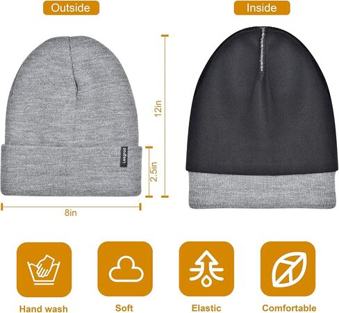 قبعات Lesgrod Beanie للرجال والنساء قبعات شتوية محبوكة ناعمة ودافئة للتزلج للجنسين in Kuwait