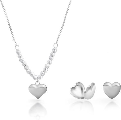 مجموعة قلادة وأقراط على شكل قلب من N9NEMUSES للنساء، قلادة على شكل قلب من الفضة الإسترلينية S925 ومشبك على الأقراط، مجوهرات قلب لطيفة ورائعة للفتيات in Kuwait
