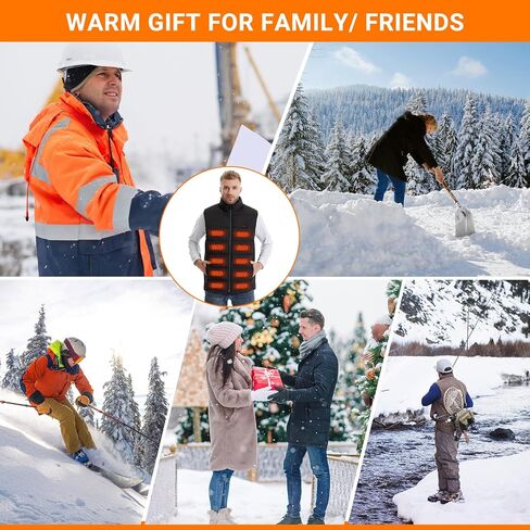 WIOR Heated Vest for Men Women, Size Adjustable Electric Heated Jacket Sleeveless Unisex Heated Warm Clothing with 21 Heating Zones and 3 Heating Levels for Hiking Fishing, Battery Pack Not Included in Kuwait