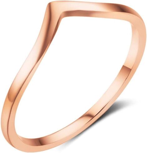خاتم وعد من الفولاذ المقاوم للصدأ من Jude Jewellers مدبب بشيفرون كلاسيكي بسيط وبسيط in Kuwait
