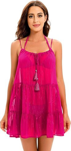Lucky Women's Large Woven Crinkle Dress, Pink in Saudi Arabia