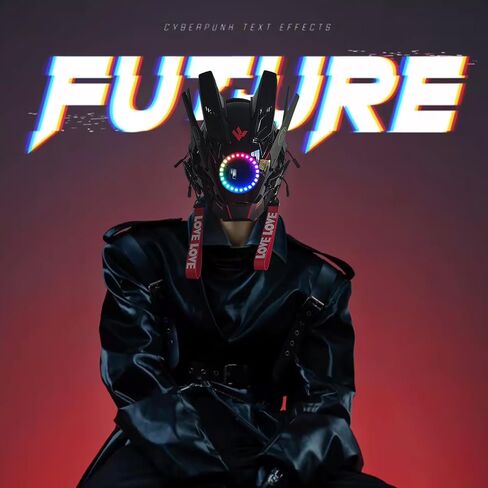 HCYPUNK Punk Mask Helmet Cosplay for Men, Futuristic Punk Techwear, Halloween Cosplay Fit Party Music Festival Accessories with Light, Black in Saudi Arabia