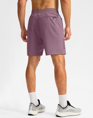 شورت Pudolla للجري للرجال مع 3 جيوب بسحاب خفيف الوزن 7 بوصة شورت رياضي للرجال رياضي للمشي لمسافات طويلة in Kuwait