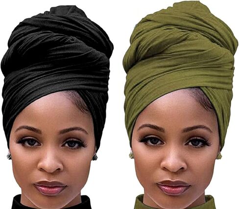 Head Wraps for Women Large Headband Turban Scarf for Black Hair band African Stretch Jersey Turban Hair Band in Saudi Arabia