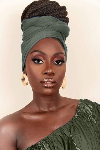 Head Wraps for Women Large Headband Turban Scarf for Black Hair band African Stretch Jersey Turban Hair Band in Saudi Arabia