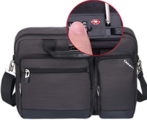 حقيبة كمبيوتر محمول Omnpak مقاس 15.6 بوصة، حقيبة أعمال مع قفل مجمع، حقيبة مستندات كاتب العدل طاردة للماء للرجال والنساء - تناسب كمبيوتر/كمبيوتر محمول/كمبيوتر لوحي مقاس 15.6 بوصة in Kuwait