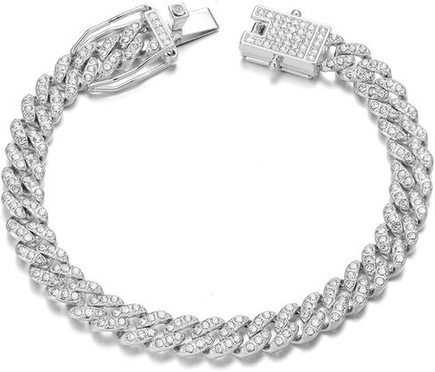 HIPBLING Iced Out Bracelet for Men Cuban Link Watch Bracelets Diamond Miami Cuban Bracelets 13mm 8mm Bracelet Hip Hop Rapper Jewelry Gift for Men in Saudi Arabia