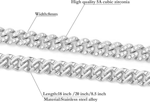 HIPBLING Iced Out Bracelet for Men Cuban Link Watch Bracelets Diamond Miami Cuban Bracelets 13mm 8mm Bracelet Hip Hop Rapper Jewelry Gift for Men in Saudi Arabia