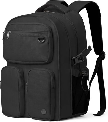 Mixi Travel Laptop Backpack, Lightweight Durable School Bookbag Men Woman 15.6" Computer Bag, Water Resistant Outdoor Hiking Backpacks With Multifunction Pockets, 17 Inch, Beige in Kuwait
