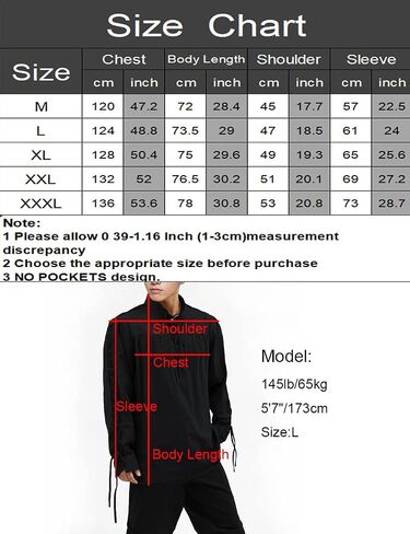 Men's Medieval Pirate Shirt, Viking Steampunk Costume Victorian Lace Up Shirts Halloween Renaissance Gothic Cosplay Tops in Saudi Arabia