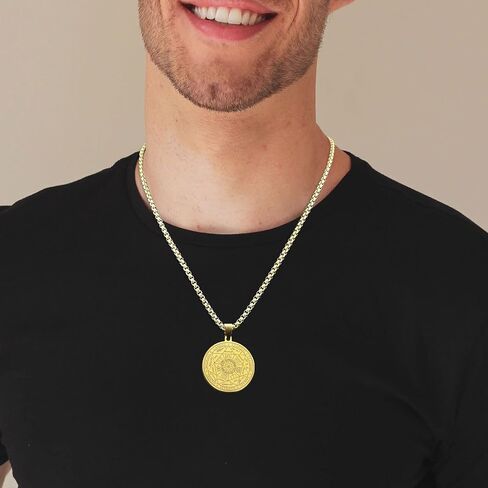 FLYUN St Michael Necklace For Men, Seal of The 7 Archangels Pendant Protect Necklace Stainless Steel Mens Spiritual Talisman Protection Amulet Healing Jewelry Saint Michael Pendants in Saudi Arabia