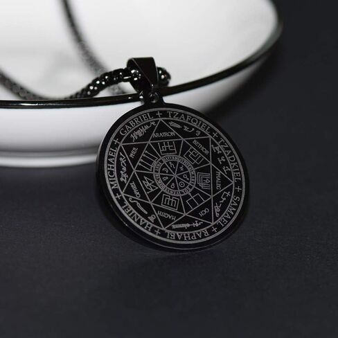 FLYUN St Michael Necklace For Men, Seal of The 7 Archangels Pendant Protect Necklace Stainless Steel Mens Spiritual Talisman Protection Amulet Healing Jewelry Saint Michael Pendants in Saudi Arabia