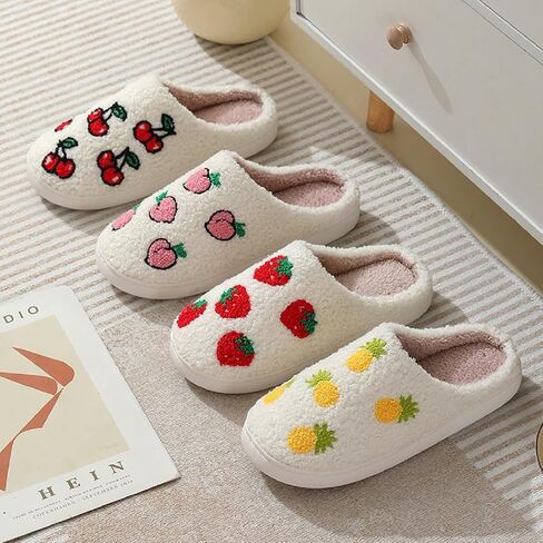 LNERIP Animal Slippers Fruit Slippers Plant Slippers Various Cartoon Patterns Fluffy Soft Memory Foam Retro Indoor Outdoor Home Couple Shoes in Kuwait