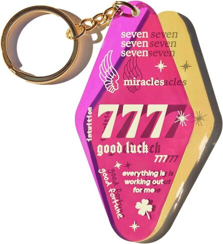 سلسلة مفاتيح بتصميم رقم الملاك 777 من ميدنايت مايندز، سلسلة مفاتيح قزحية اللون، رقم الملاك، 777، الدلالات، قزحي اللون، مقاس واحد, ألوان الطيف in Kuwait