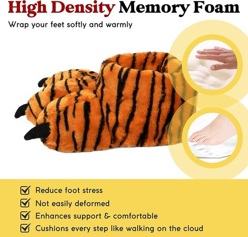 Women Plush Animal Paw Slippers Funny Novelty Bear Claw Slippers | Cozy Furry Warm Memory Foam Slippers Gifts for Halloween Christmas in Saudi Arabia