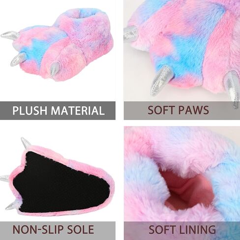 Women Plush Animal Paw Slippers Funny Novelty Bear Claw Slippers | Cozy Furry Warm Memory Foam Slippers Gifts for Halloween Christmas in Saudi Arabia