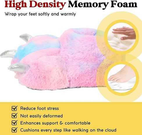 Women Plush Animal Paw Slippers Funny Novelty Bear Claw Slippers | Cozy Furry Warm Memory Foam Slippers Gifts for Halloween Christmas in Saudi Arabia