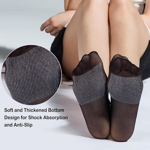 Mcool Mary 12 Pairs Womens Sheer Ankle Socks Nude Stocking Summer Ultra Thin Cool See Through Silk Socks for Women in Kuwait