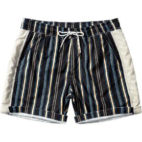 JOTOOK Men's Casual Drawstring Corduroy Shorts Elastic Waist Summer Shorts with Pocket