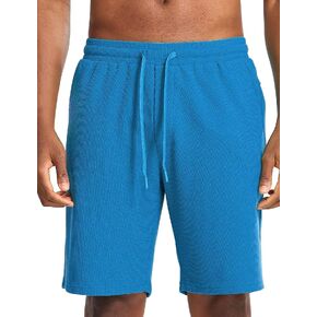 Mens Lounge Shorts Jersey Knit,Drawstring Casual Sweat Shorts with Pockets Drawstring Elastic Waist 9 Inch Inseam