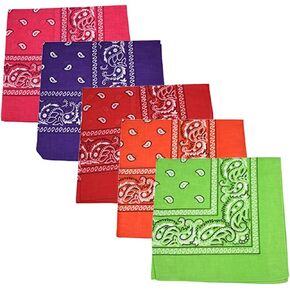 Motique Accessories Set of 5 Large Cotton Paisley Bandanas in Saudi Arabia