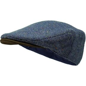 Borges & Scott The Sloan - Irish Tweed and Nubuck Leather Flat Cap