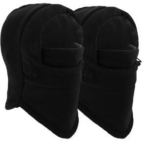 Balaclava Ski Mask 2 Pcs - Windproof Warmer Fleece Adjustable Winter Mask for Men Women