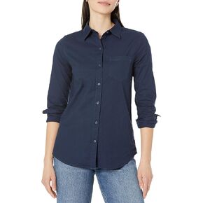 Amazon Essentials Women's Long Sleeve Button Down Stretch Oxford Shirt (Available in Plus Size)