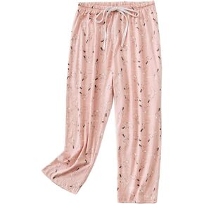 ENJOYNIGHT Women's Capri Pajama Pants Lounge Causal Bottoms Print Sleep Pants