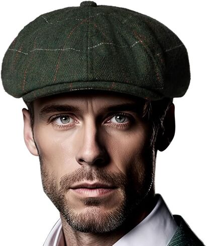 LADYBRO 2 Pack 8-Panel Newsboy Hats for Men Cabbie Hat Gatsby Cap Vintage Wool Blend Tweed Irish Hat in Kuwait