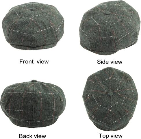 LADYBRO 2 Pack 8-Panel Newsboy Hats for Men Cabbie Hat Gatsby Cap Vintage Wool Blend Tweed Irish Hat in Kuwait